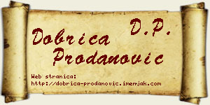 Dobrica Prodanović vizit kartica